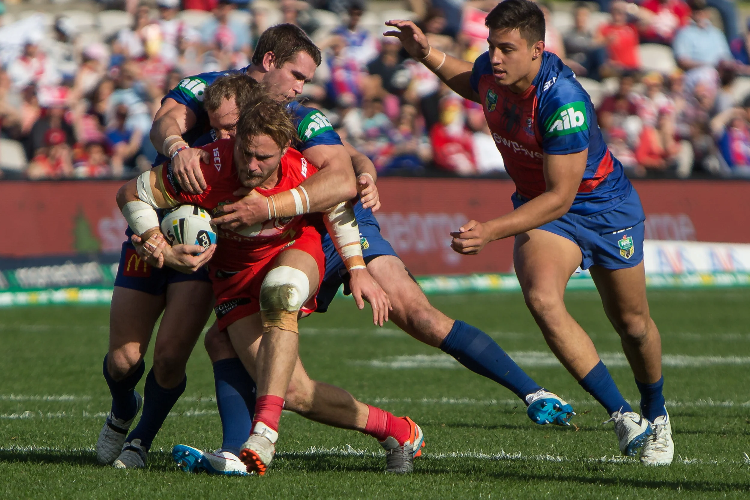 Jack de Belin hits it up strong through the middle