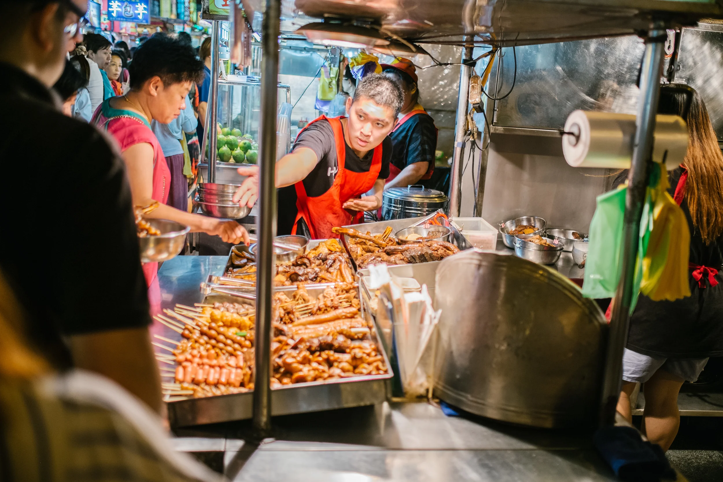 Skewers are a popular choice of food.