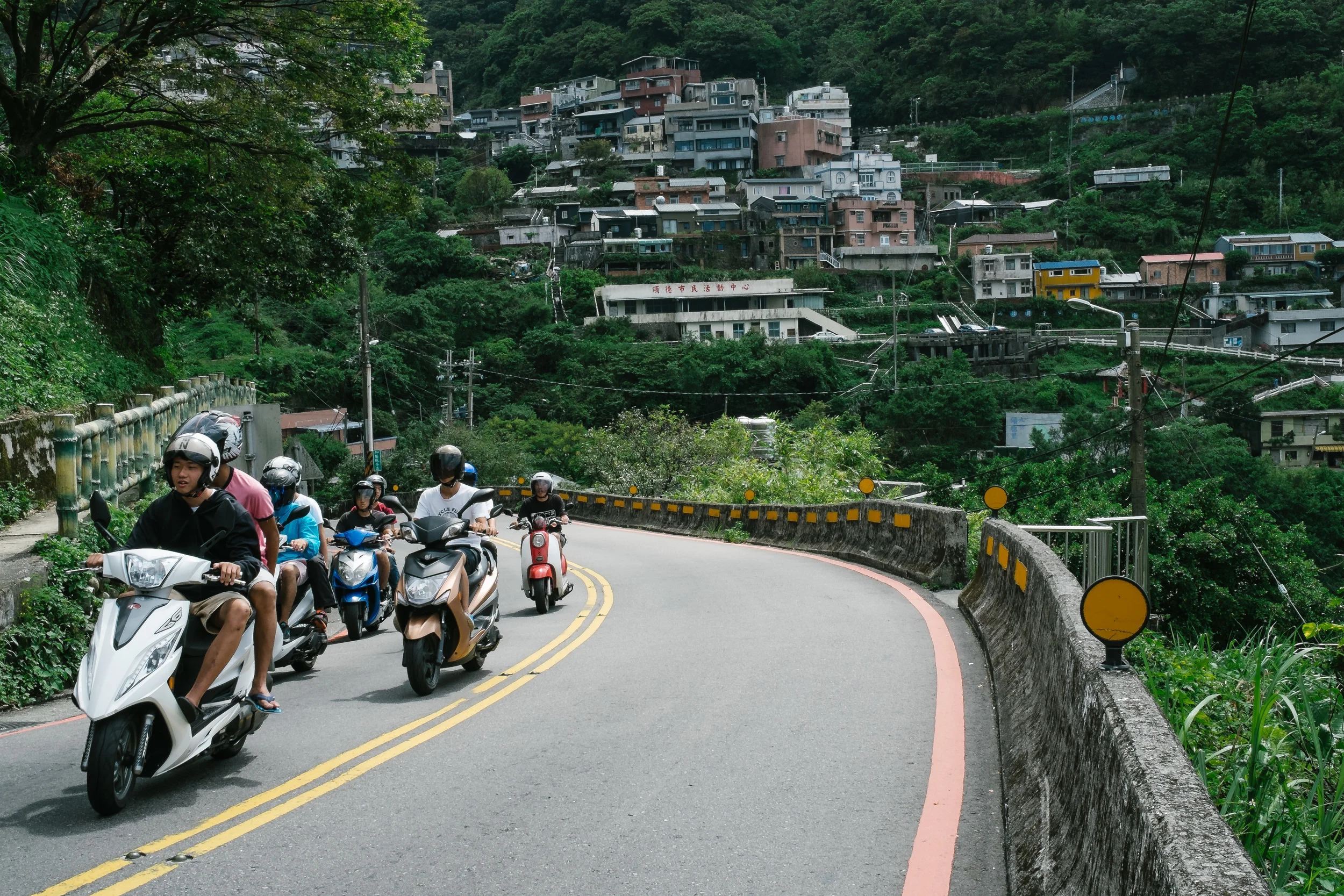 Scooters are one of the easiest ways to travel in Taiwan and with the mountain terrain in Jiufen it is no different.