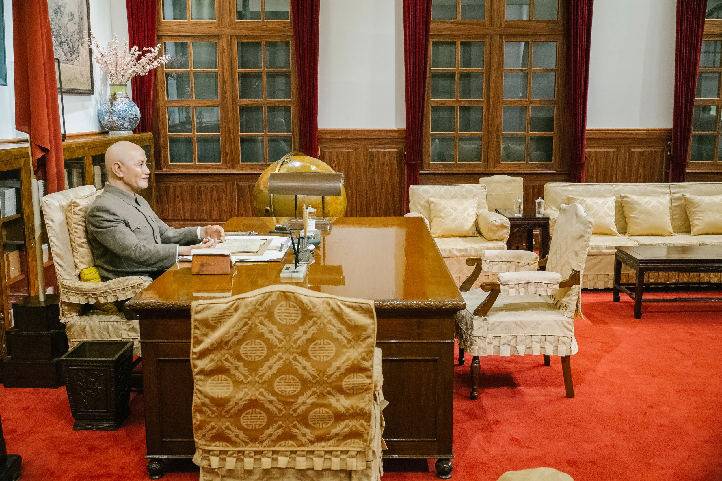 A re-enactment of Chiang Kai-Shek in office