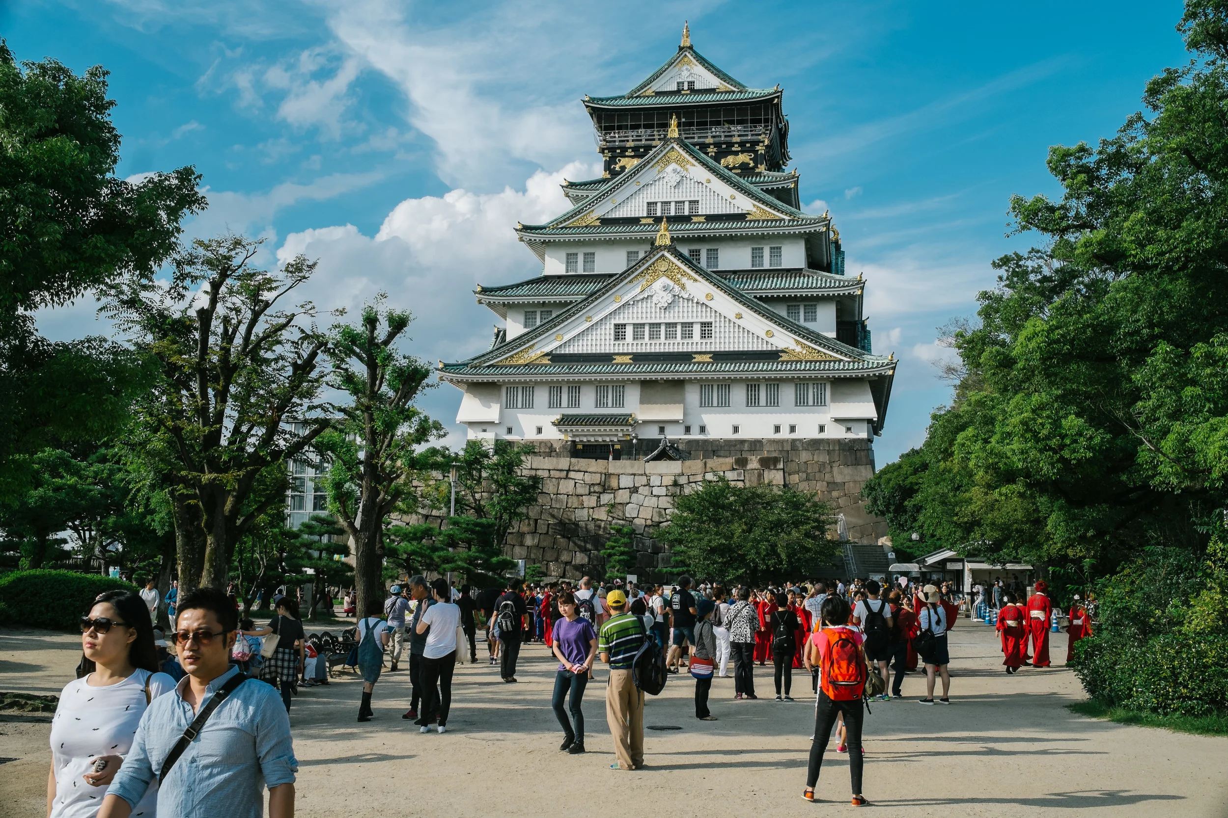 The view from the front of Osaka Castle