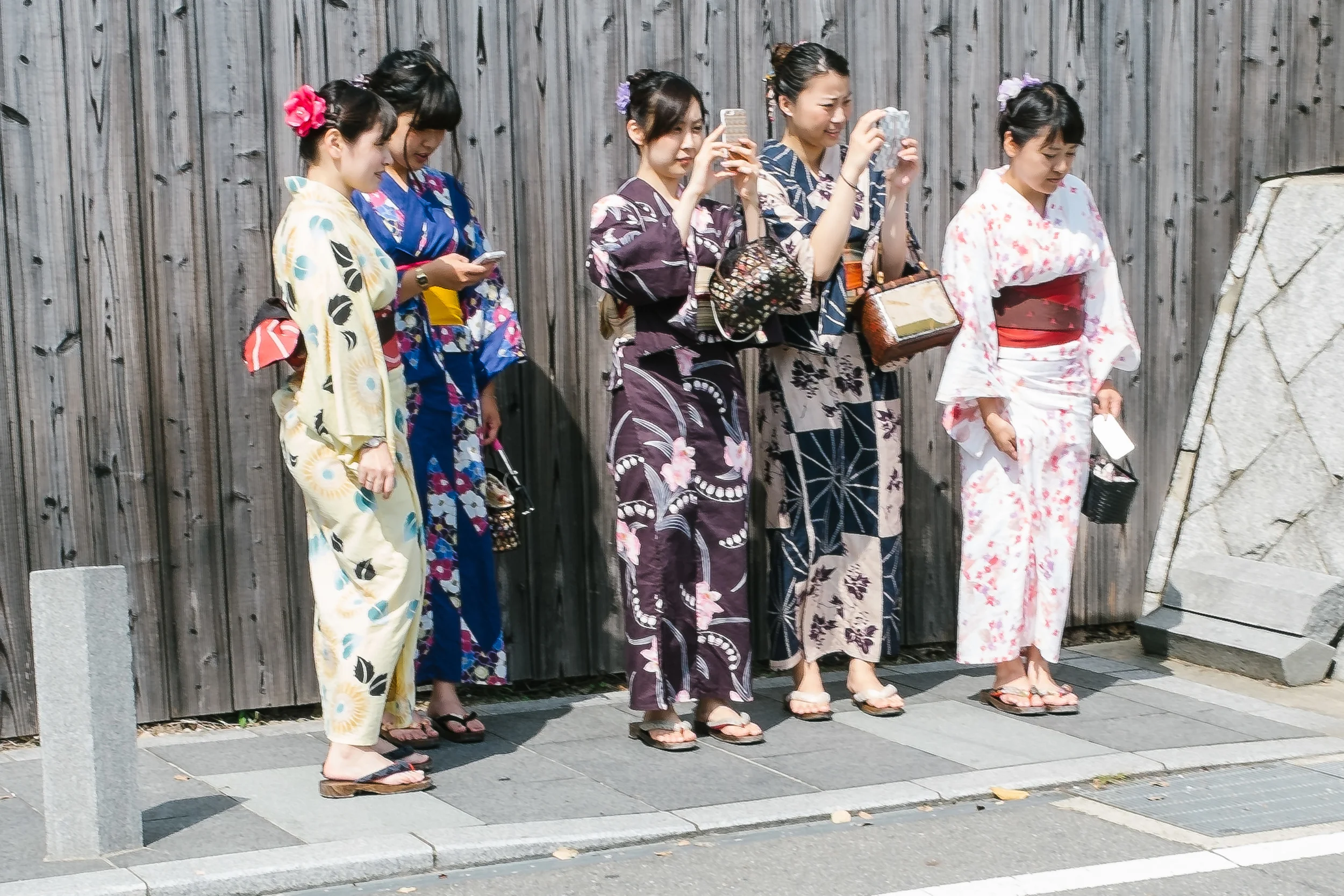 Tourists in Kimono attire