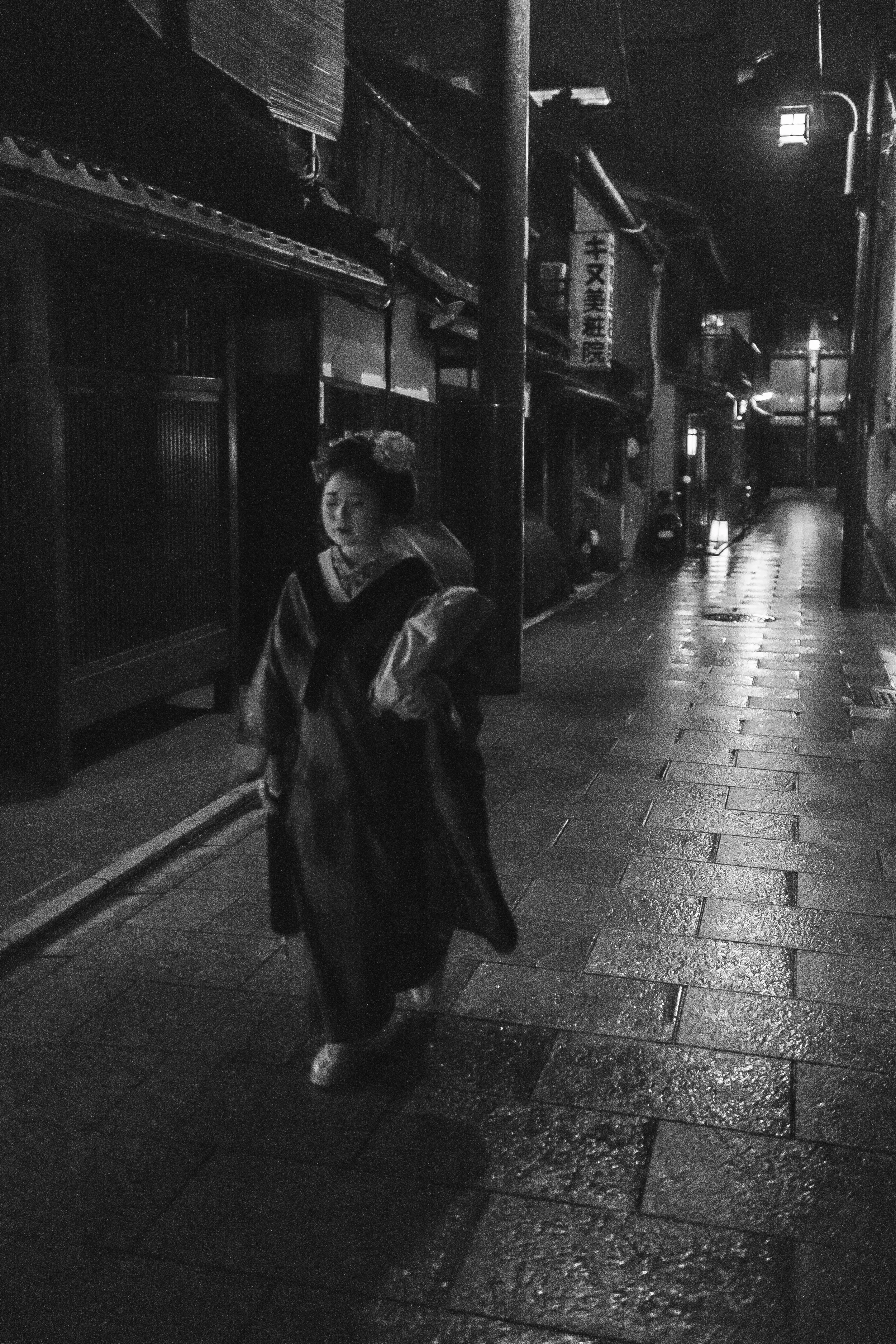 On her way to the tea house