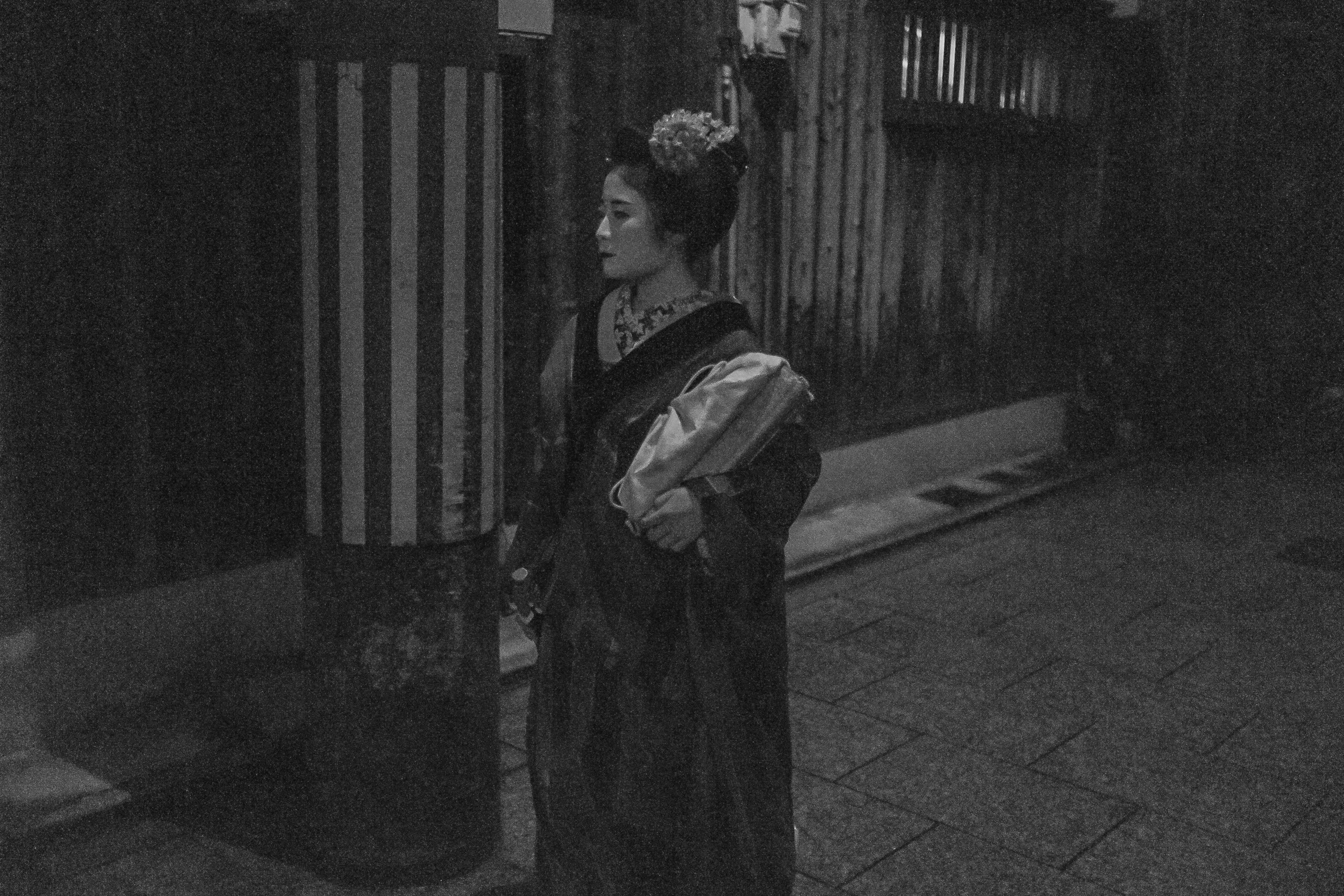 Not impressed that I've followed her down two alley ways