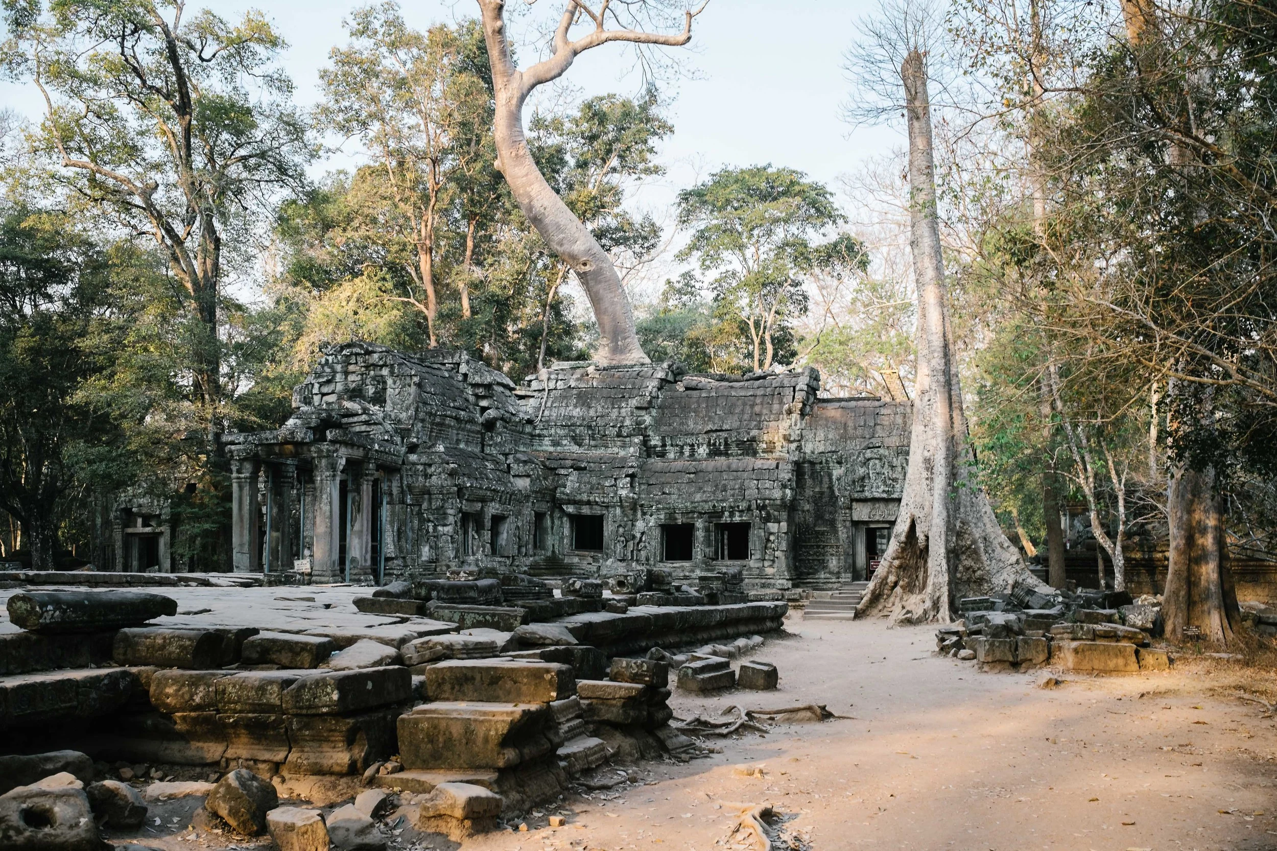 After getting through the opening gate there is about a 5 minute walk to the main entry of Ta Prohm and this is the site that hits you first up.&nbsp;Fuji X-Pro 1, 23mm f/1.4