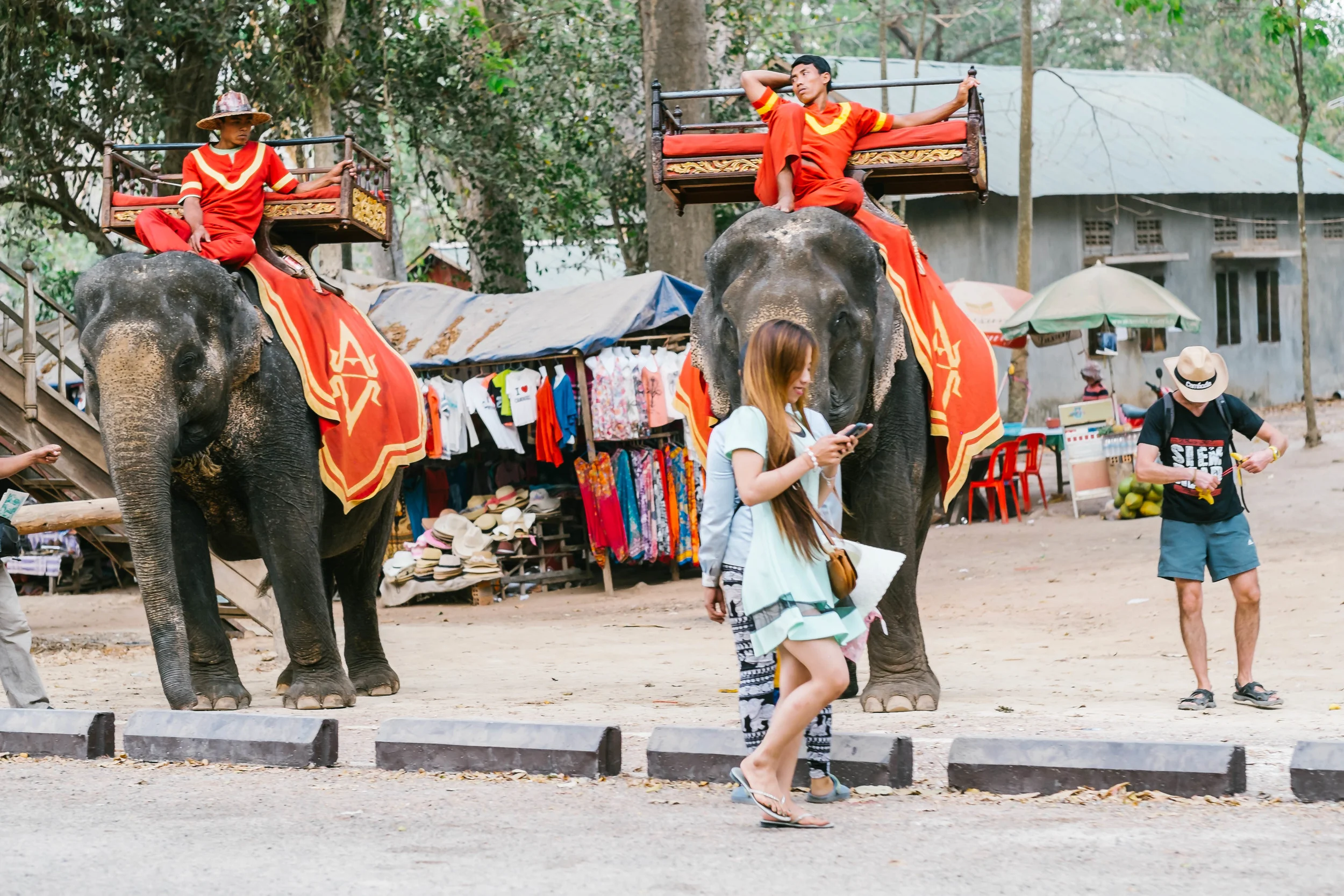 For those who want to take a more adventurous path to Bayon you can ride an elephant.