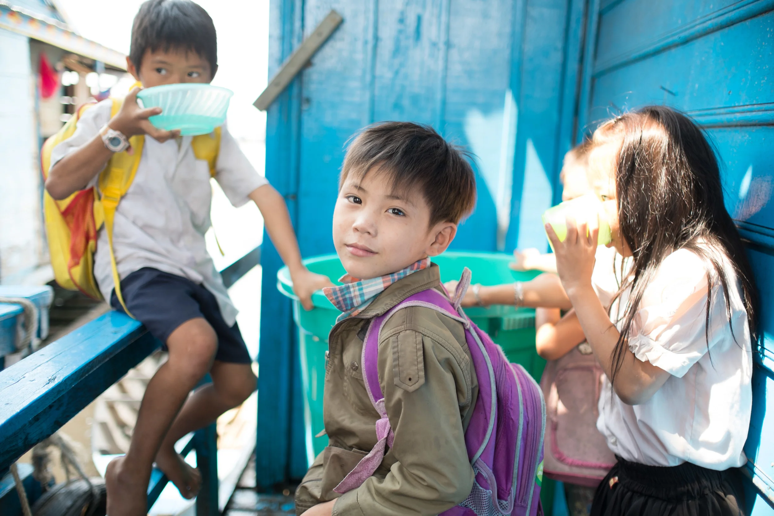 The fresh water barrel. No back wash allowed here that is for sure. The barrel contains fresh clean drinking water that they share, you can see here there are bowls to scoop the water and drink from. Fuji X-Pro 1, 23mm f/1.4