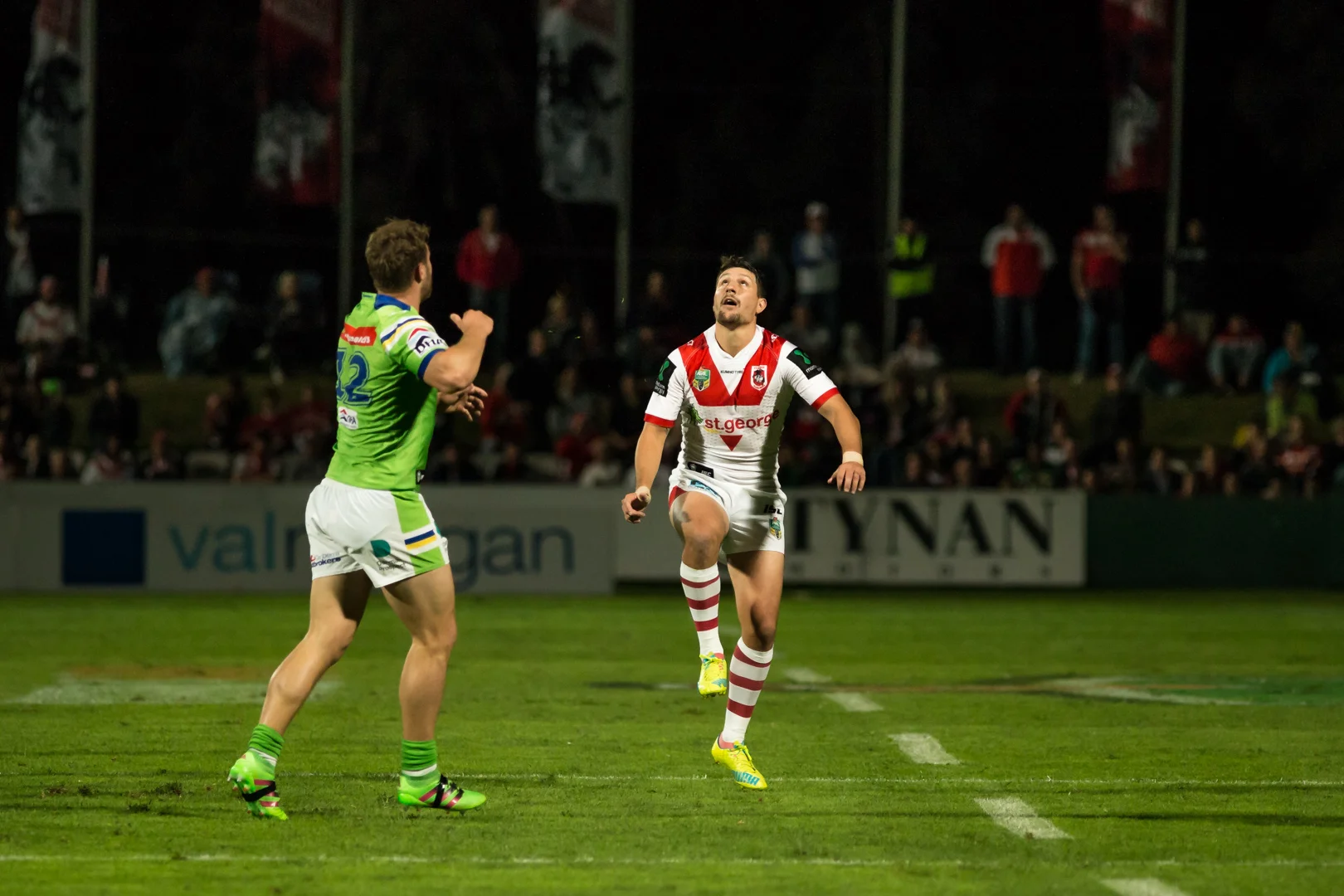 Bombs away, Widdop puts up the lottery ball but its in the bright lights !