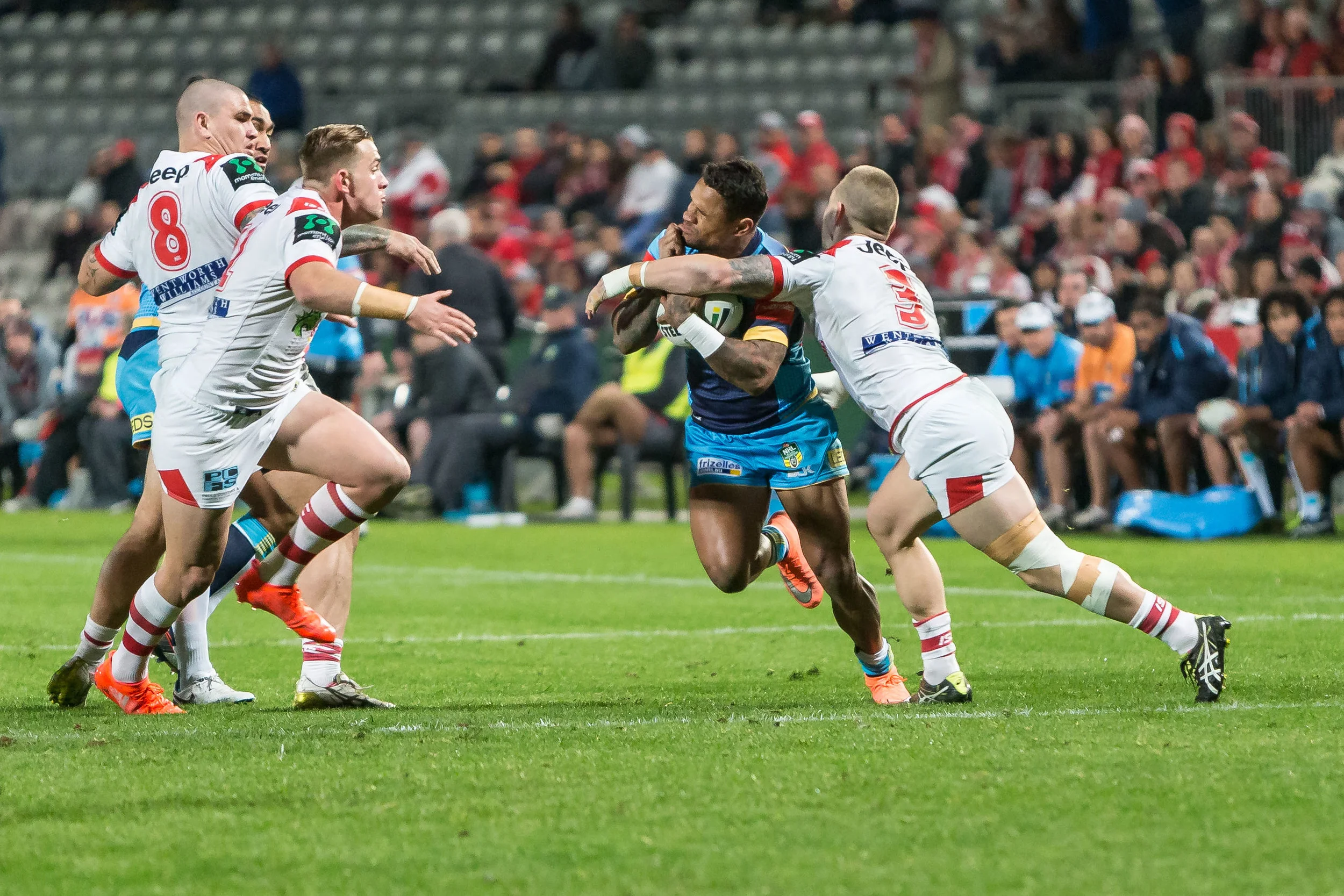 Hoffman was a handful all night, playing for a new contract