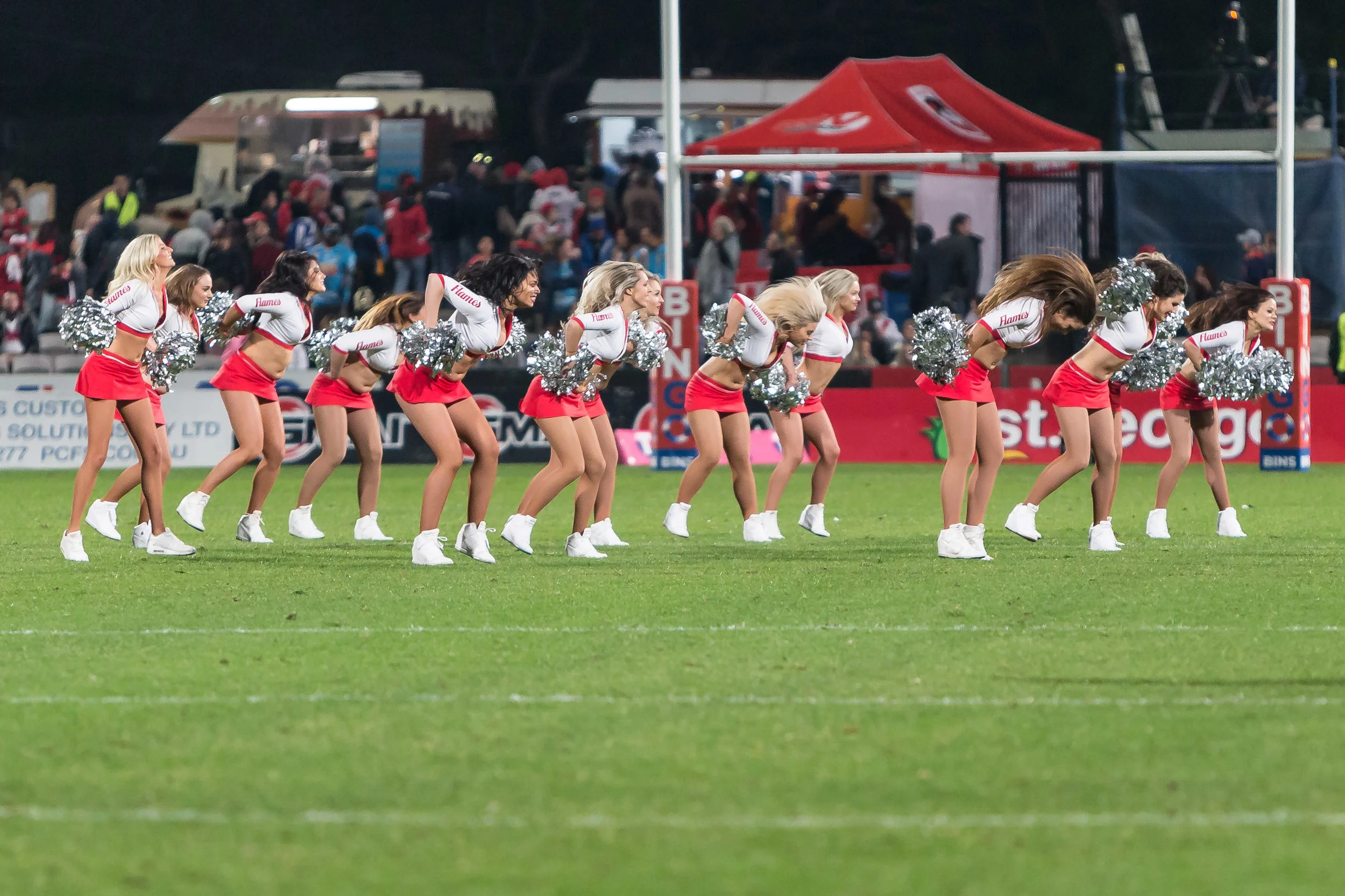 Some warm and comforting support from the St George Illawarra Flames. Thumbs up for braving the cold