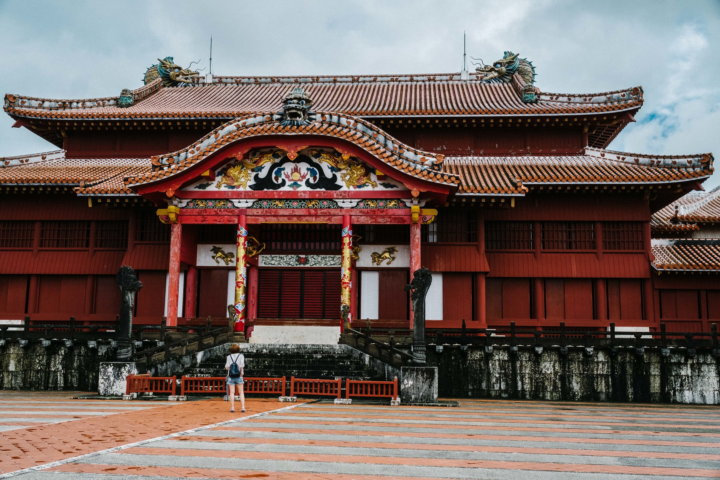 The rebuilt version of Shuri Castle