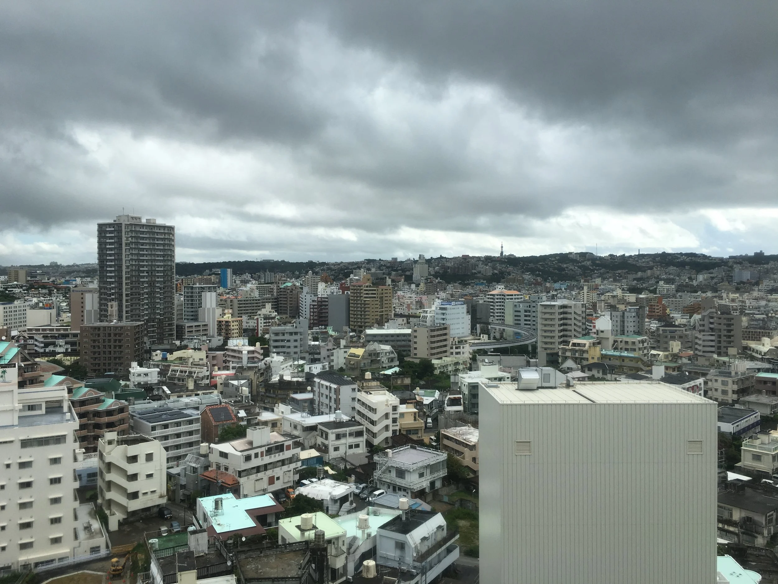 The weather awaits us on Day 3 of our trip, this is the view from the Club breakfast lounge at the Regency Hyatt