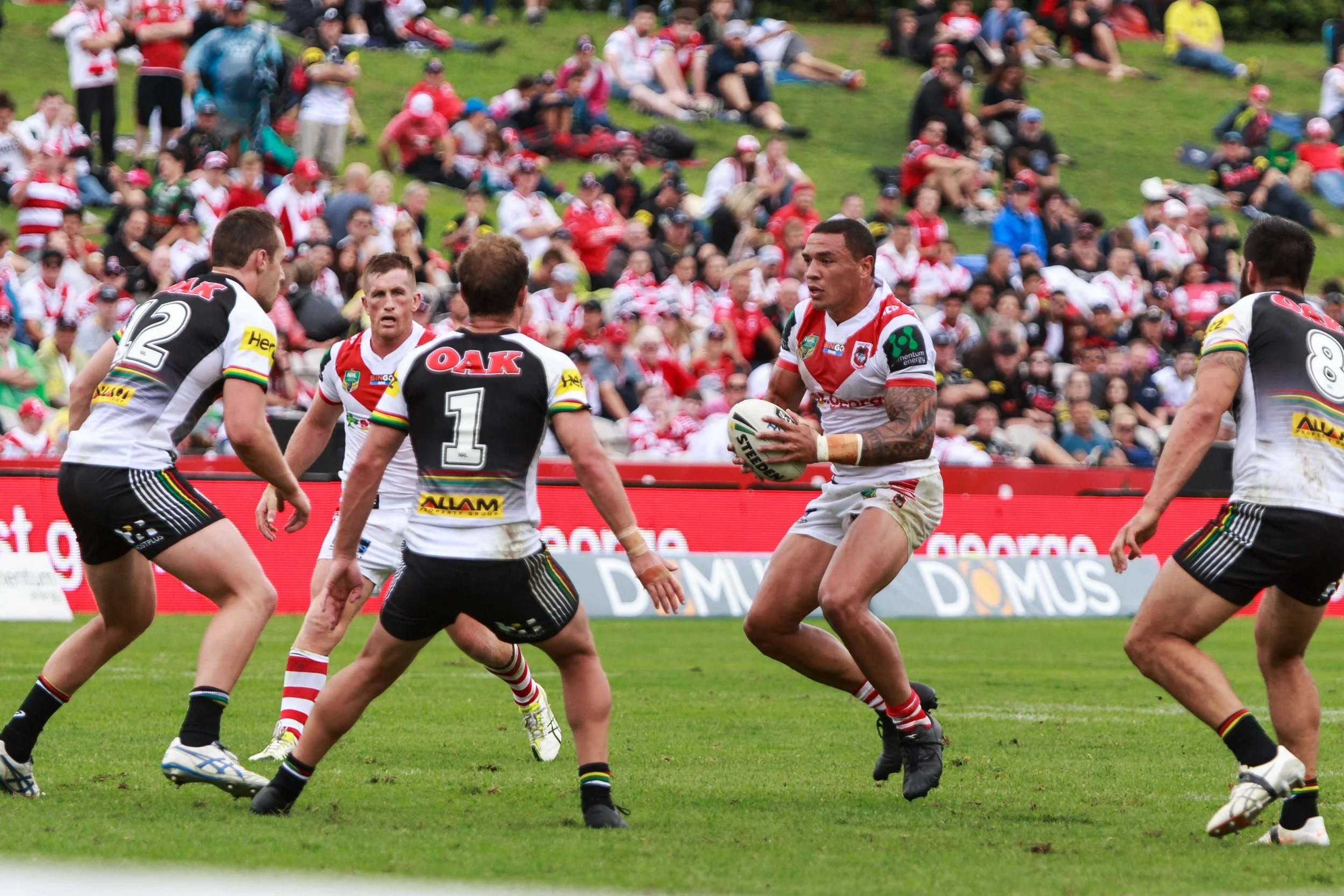 Frizell was not to be out done by his 2nd row partner, took the line on all game