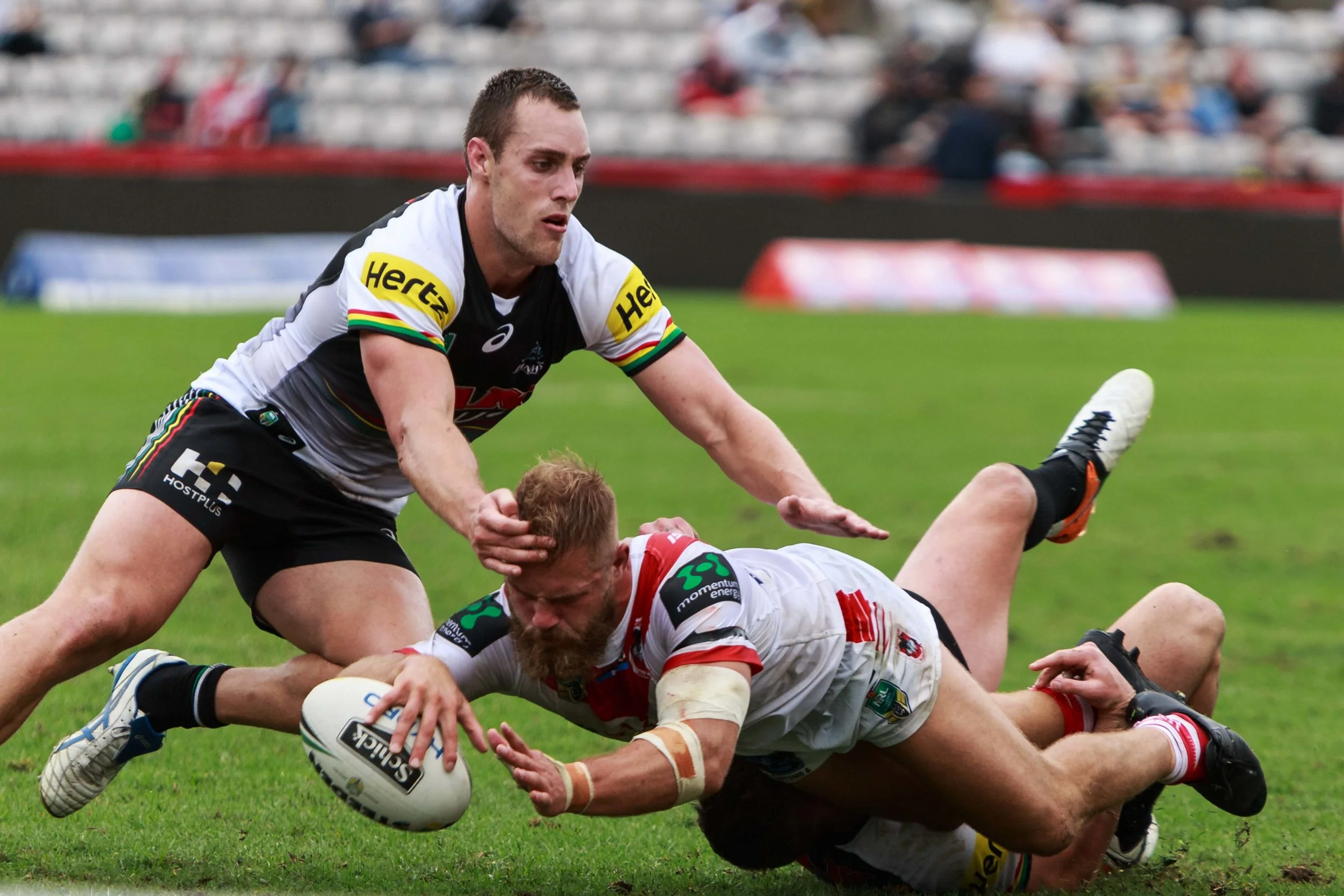 Jack de Belin, contract extension ... shows what he is worth with a powerful run to get over the line