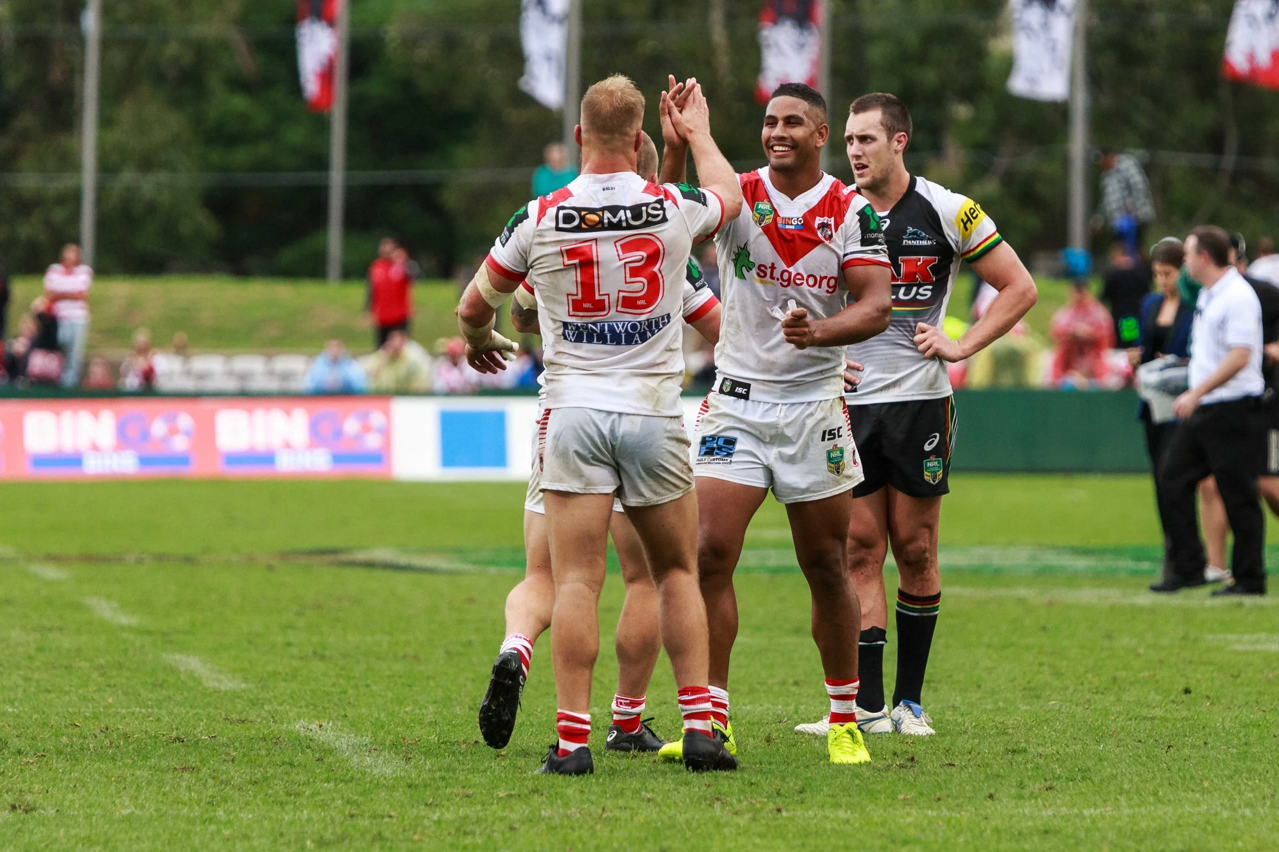 Winners are grinners, Nene McDonald successful as a Dragon in his first NRL game in the Red V