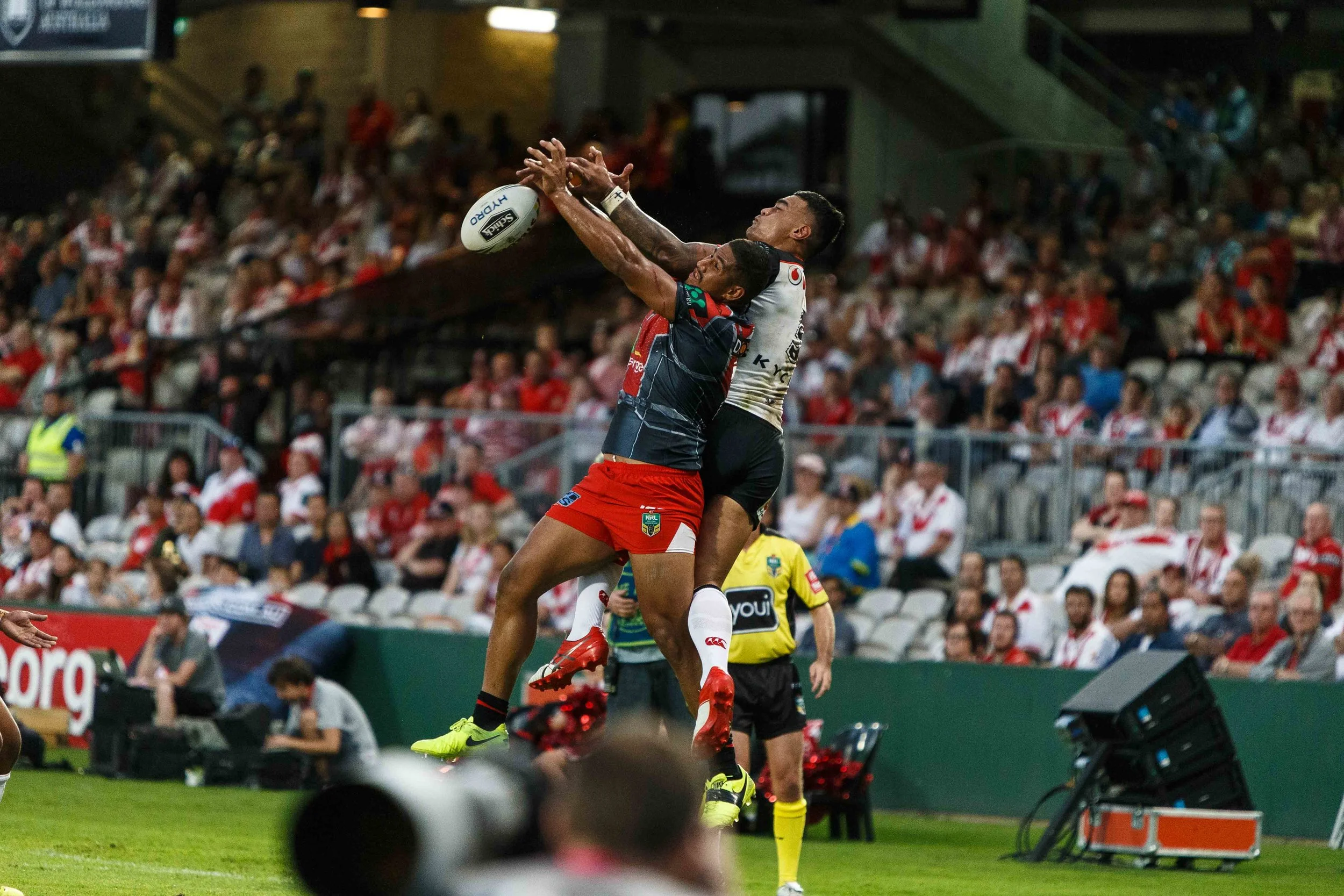 Nene McDonald got his hands full with Ken Maumalo keeping him busy