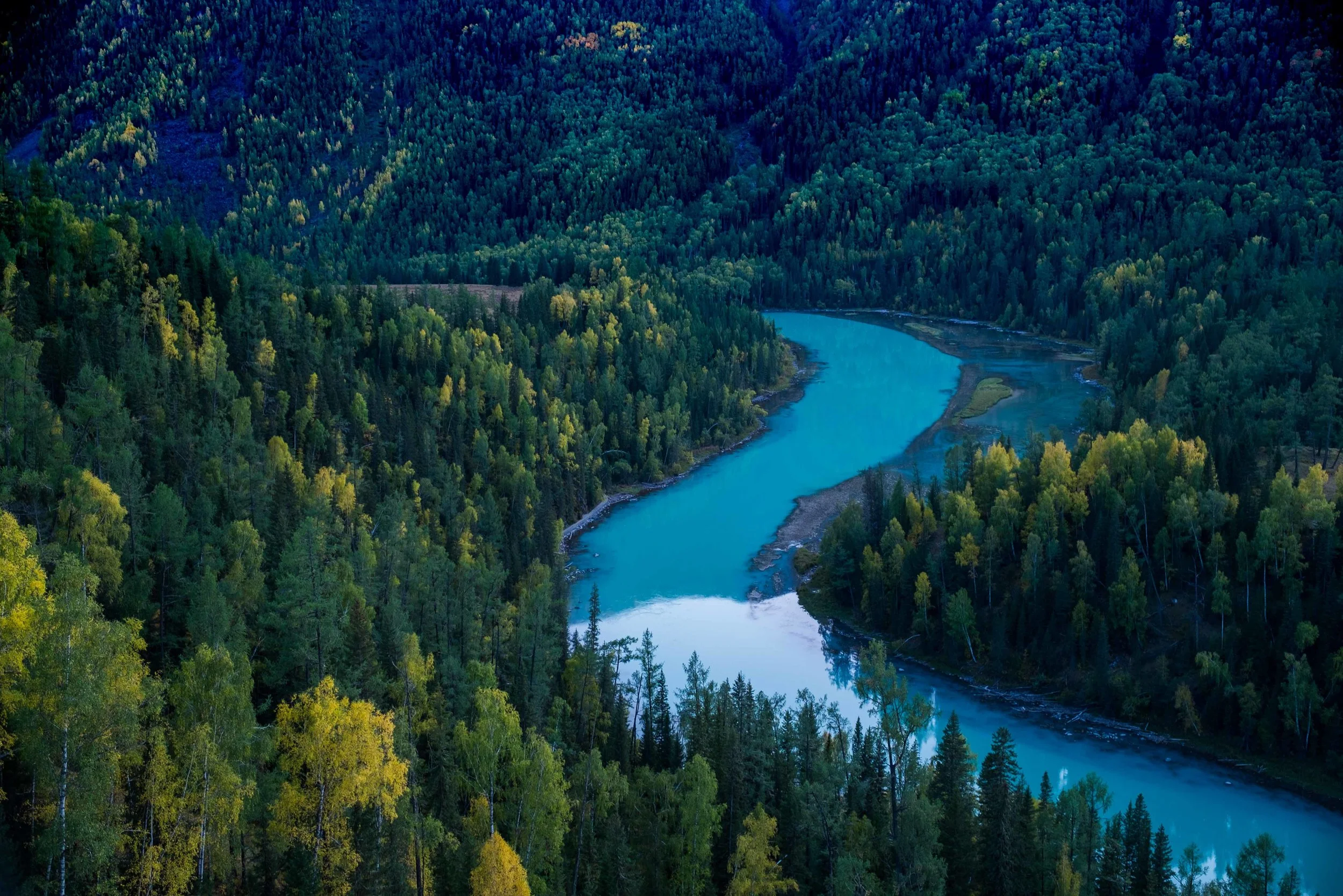 A look out view in Xinjian Kanas National Geopark