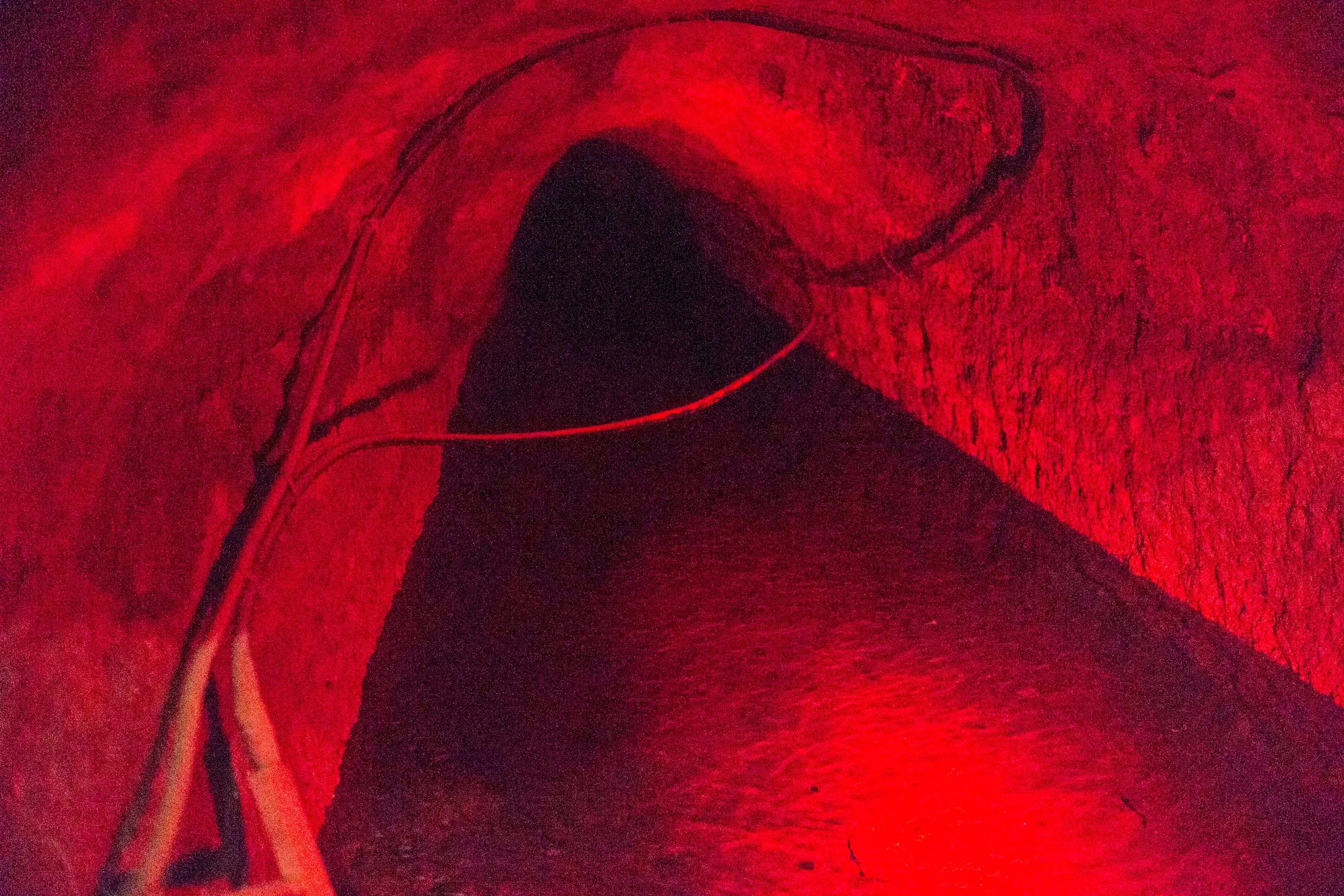 Karez system.. yep that's water in a very dark tunnel