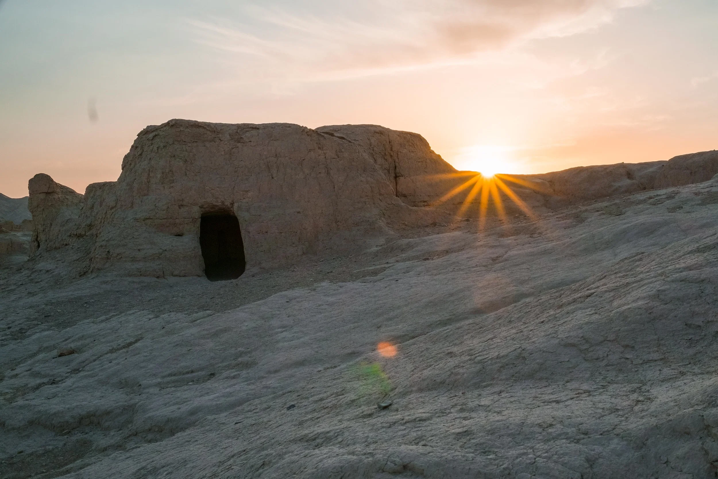 Jiaohe Ruins sunset view