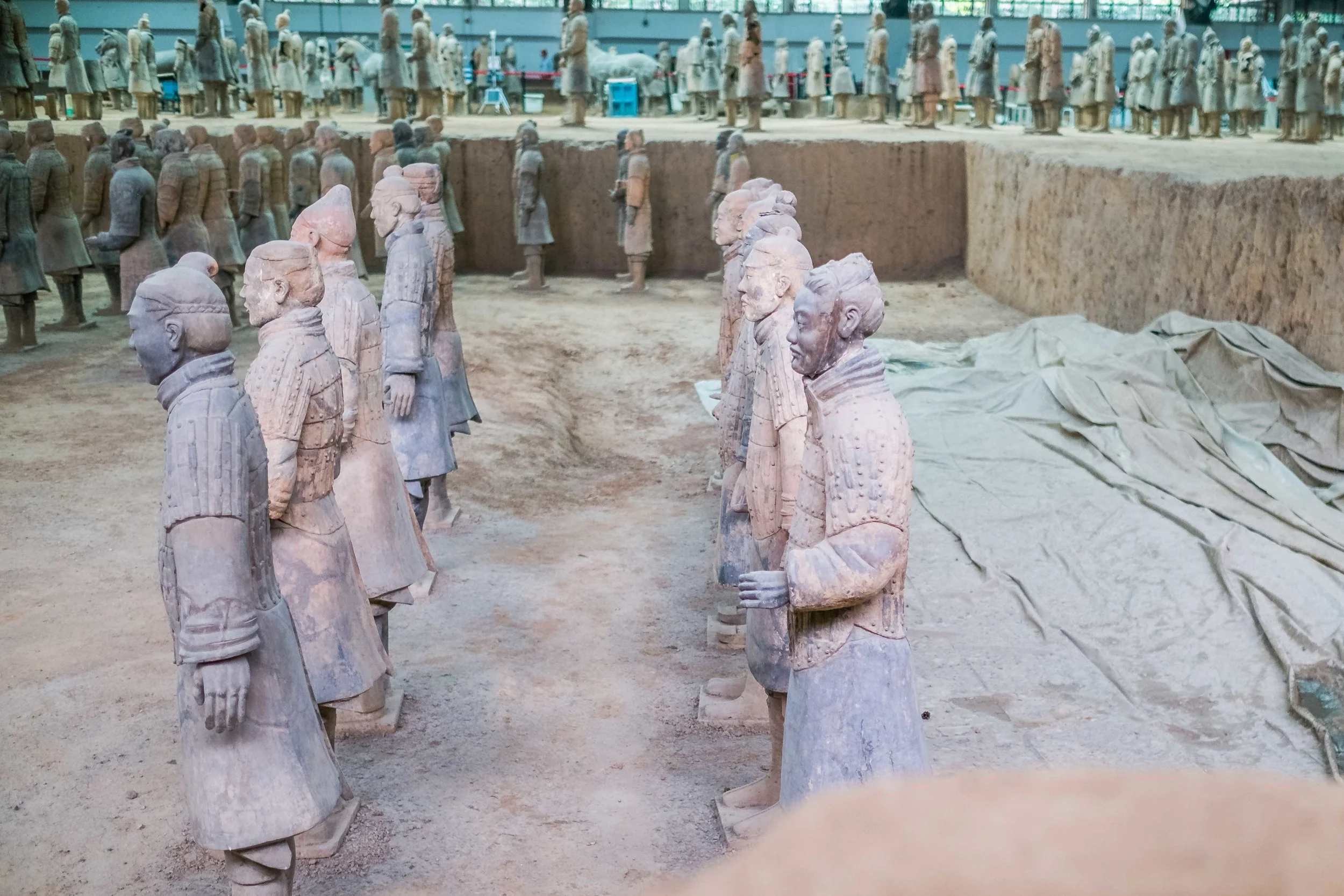 Restored Terracotta Army soldiers using only the original parts