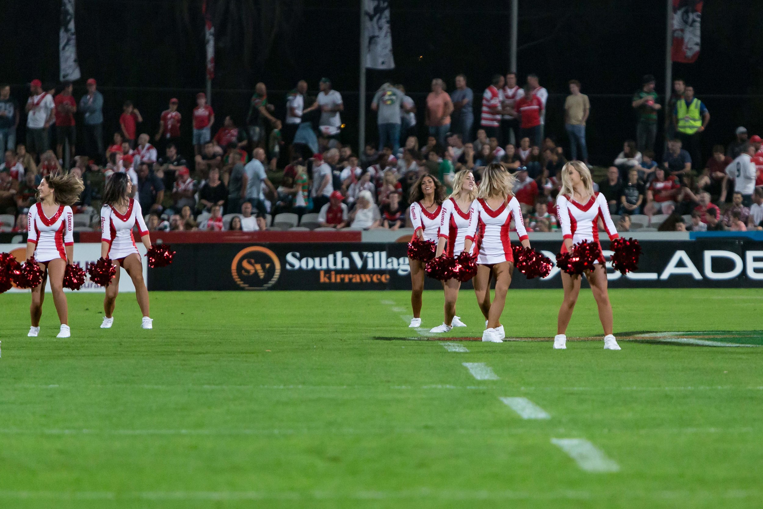 The Flames warming the crowd up