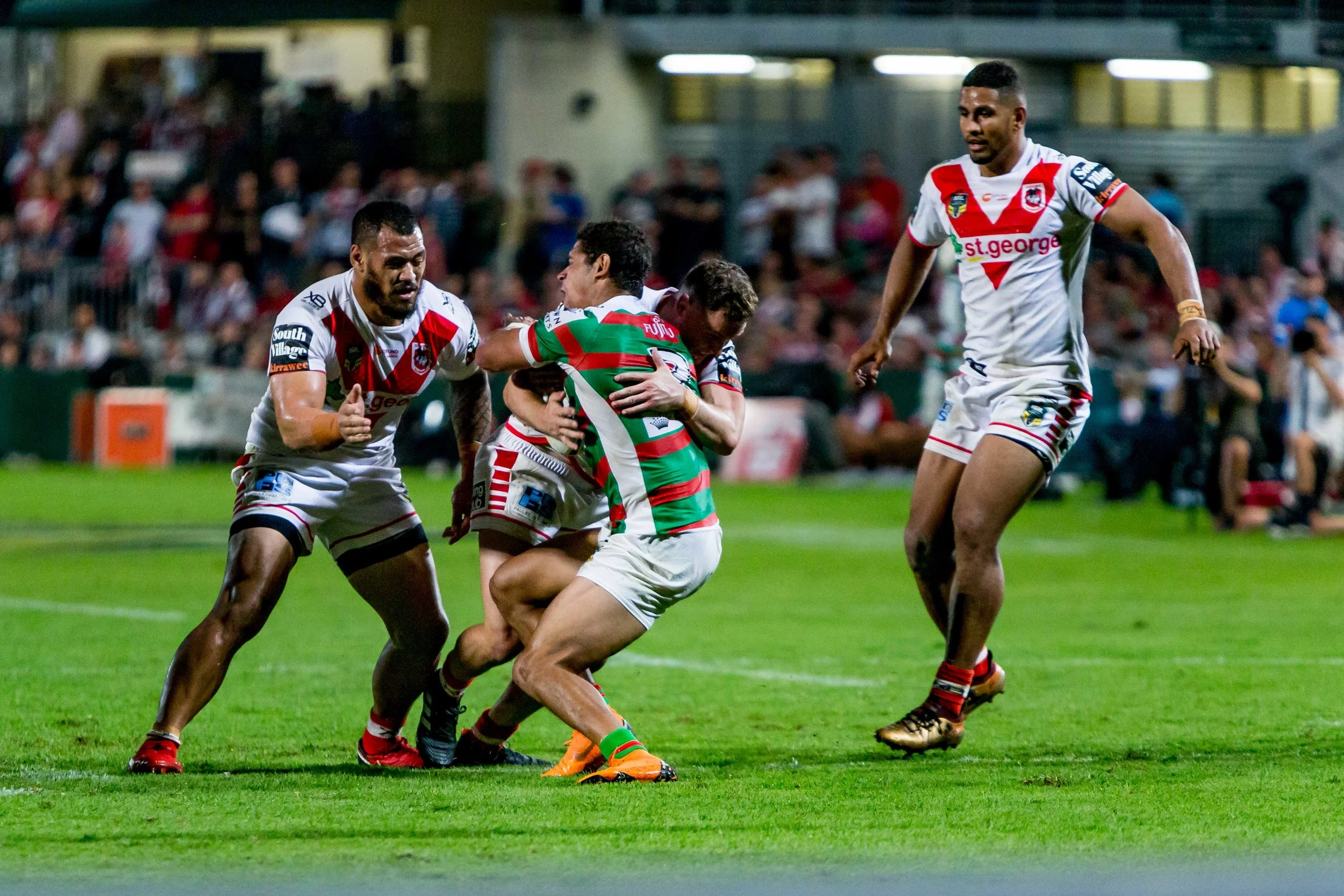 Applying more pressure on Souths after the try by Dufty