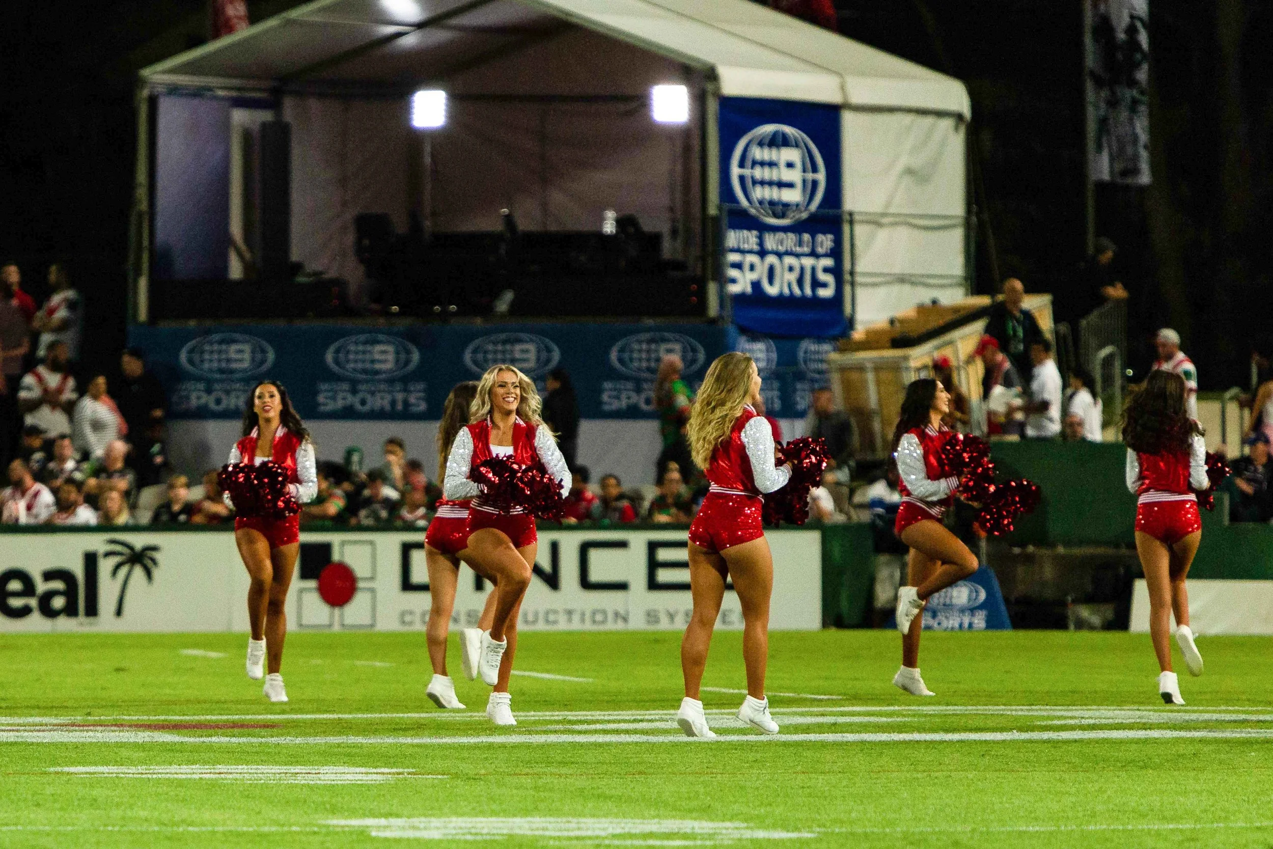 Crowd being warmed up