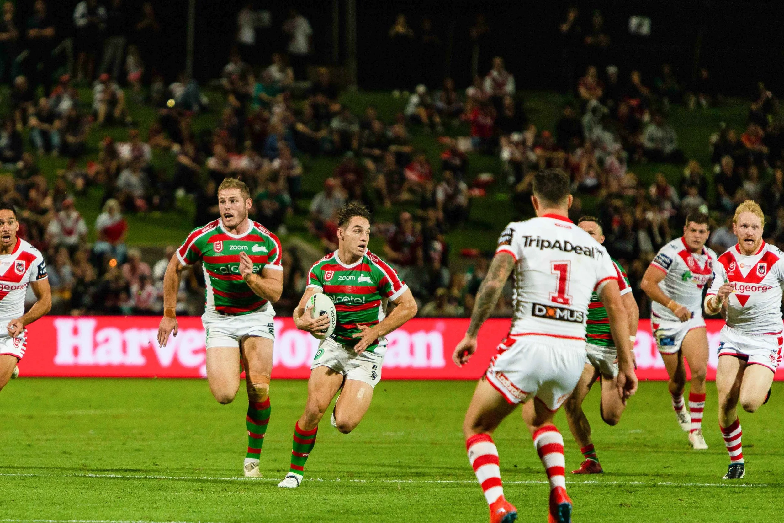 Cam Murray about to sell a dummy