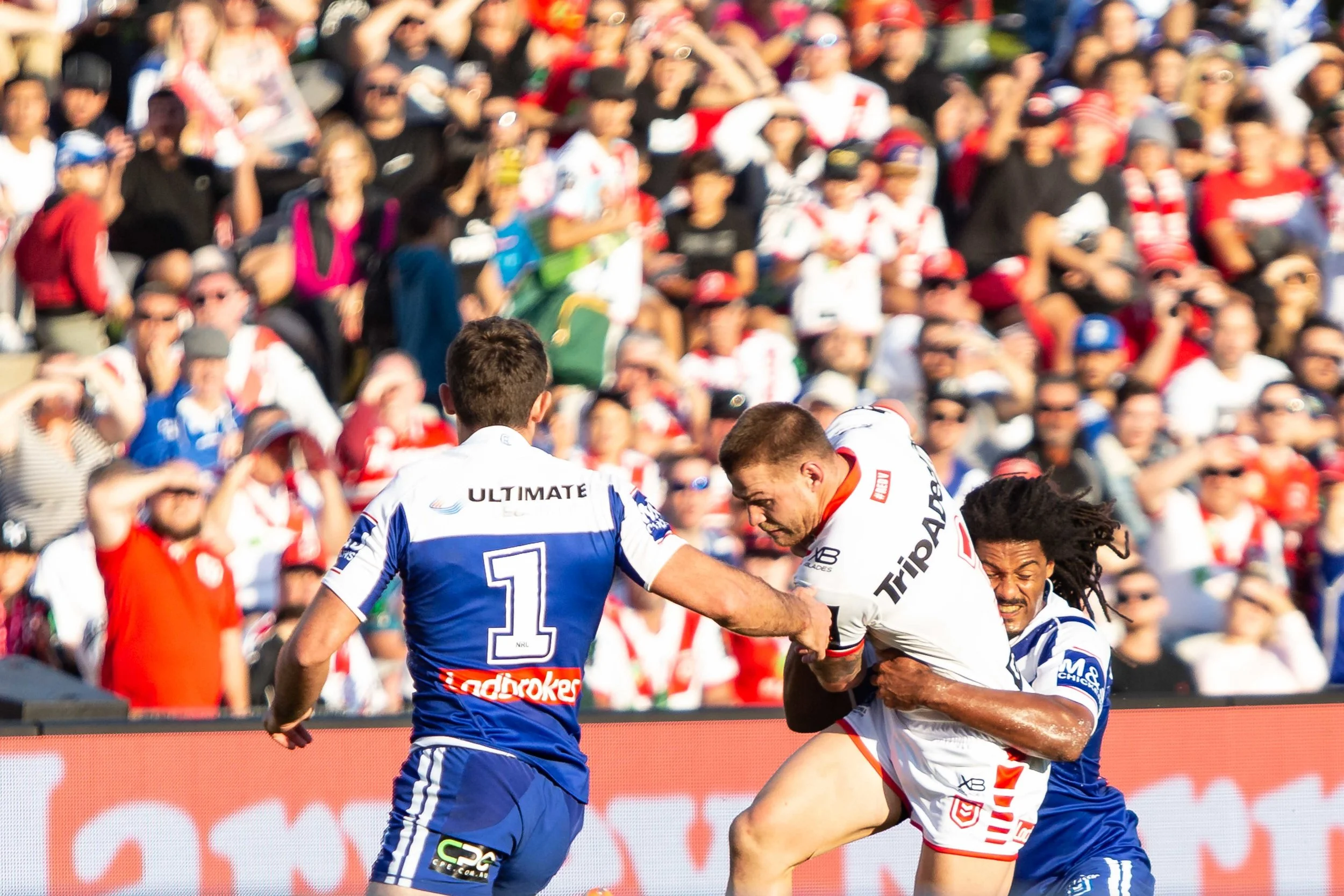 Aitken on his way to the try line