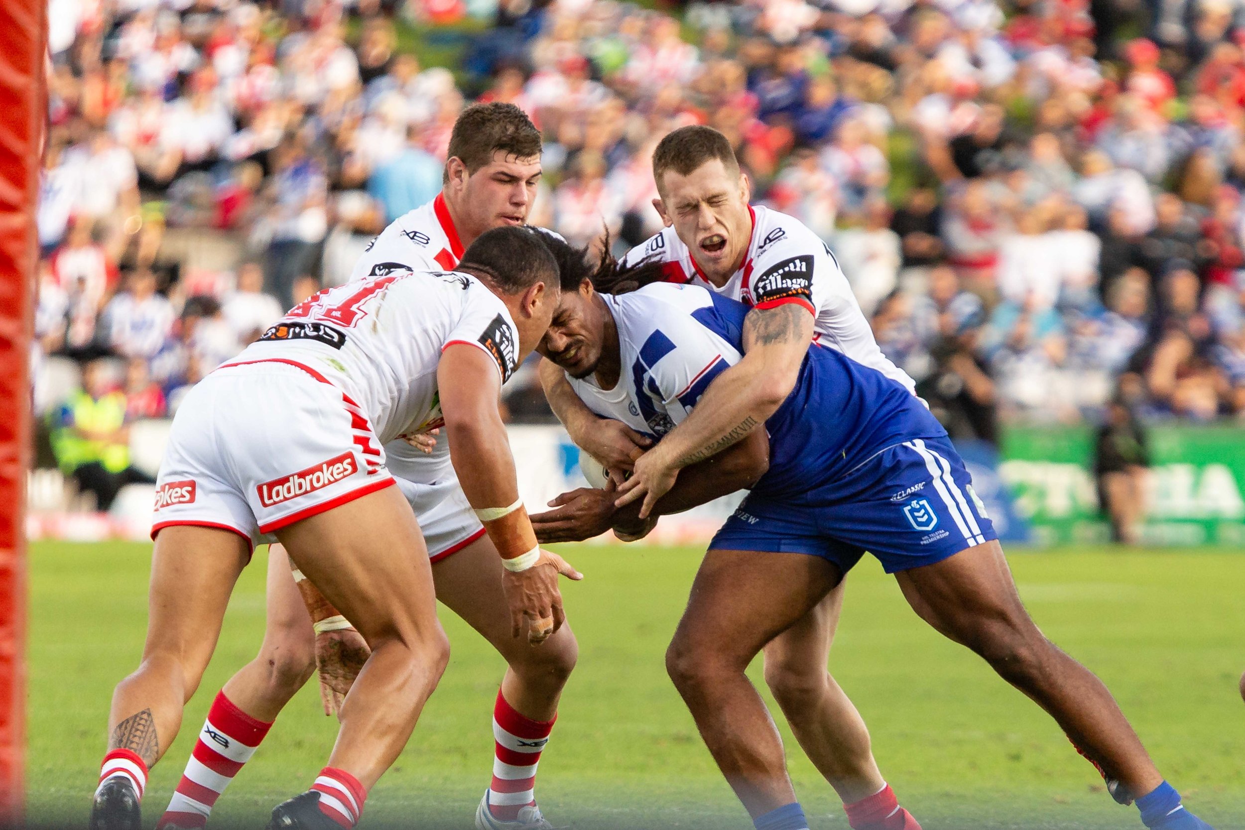 Okunbor is a handful, Frizell at him all game