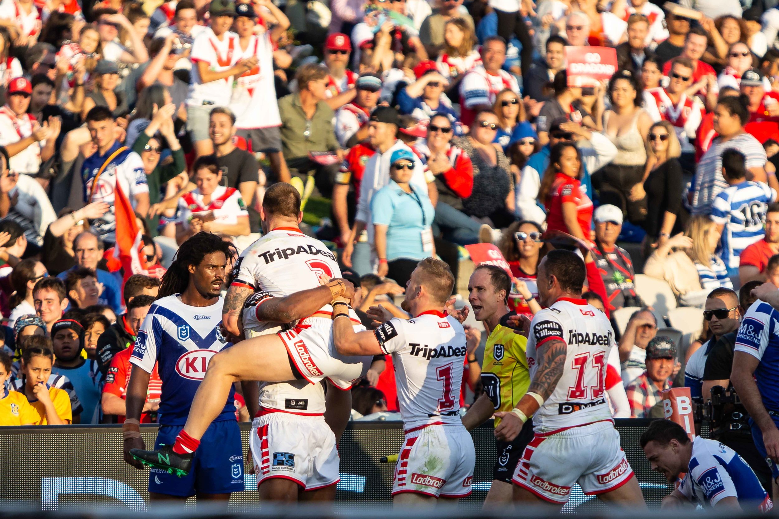 Ravalawa in to the corner, making it 18-0 at half time