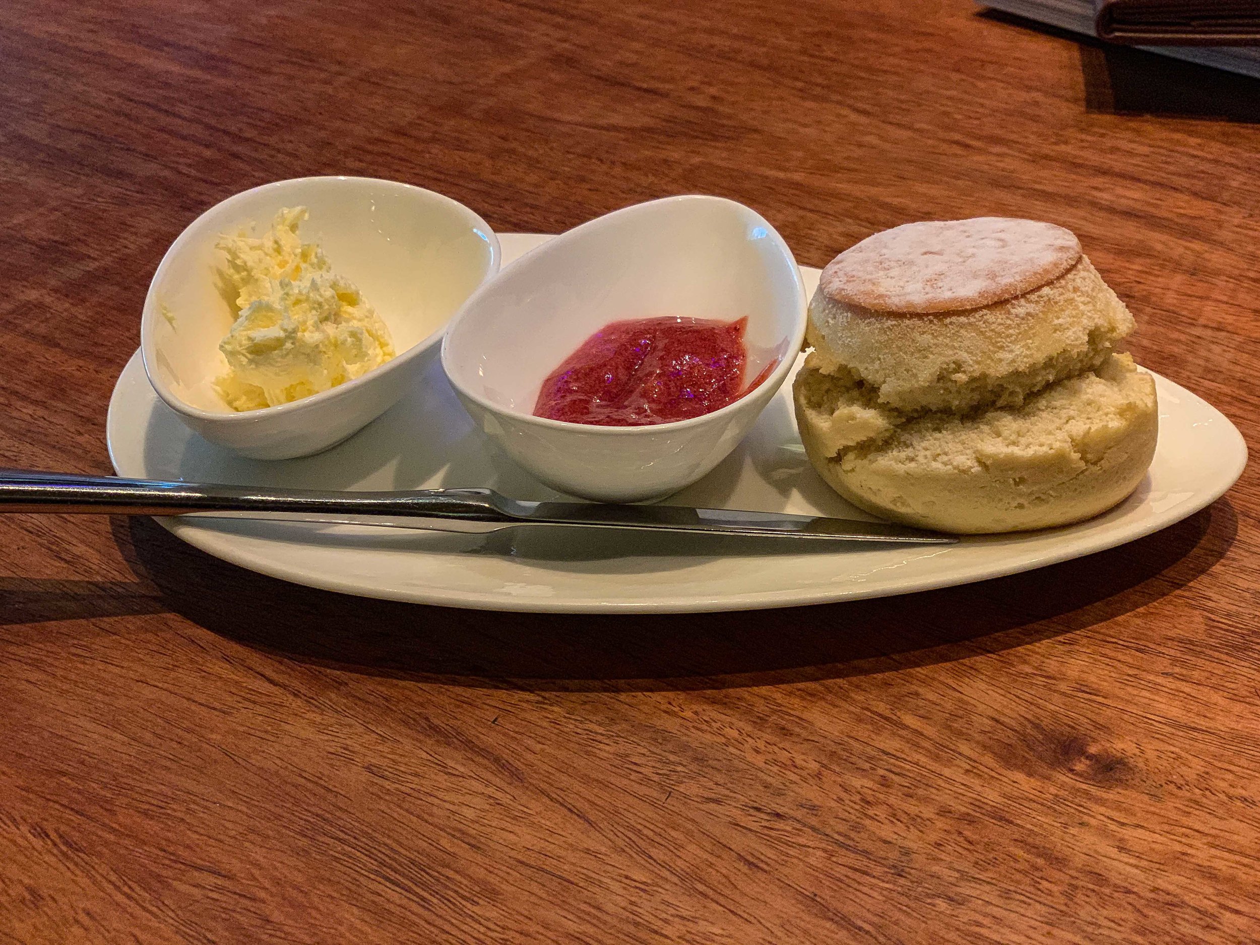 Now the scone, well it’s a must again irrespective of cost and calories, just make sure you use all the jam