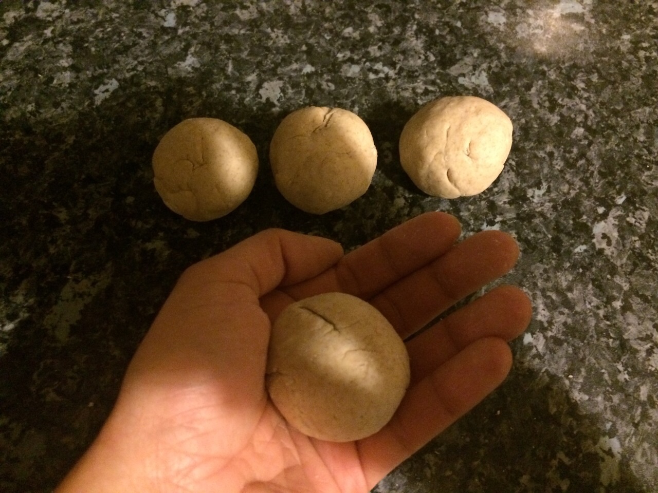 Smooth into balls using floured hands. 