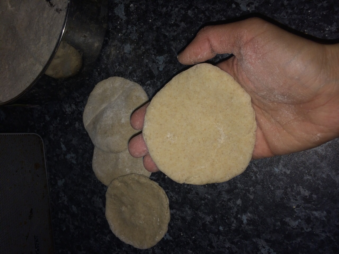 Press into discs about this size. 