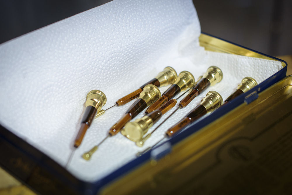  Fly tying tools, made from an old bamboo rod and gun stock material. 