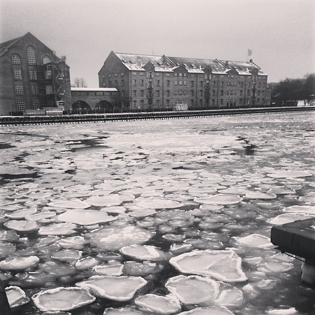 It's thawing a little but the #docks are still pretty #icy - #copenhagen