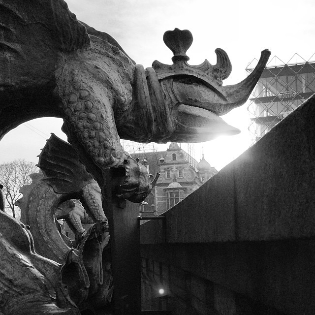 Danish #dragons protecting #rådhuset #copenhagen #blackandwhite #insta_bwgramers