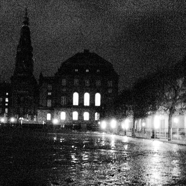 #christiansborg horse ground looks pretty soggy after the snowmelt - #copenhagen #blackandwhite #insta_bwgramers