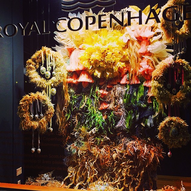 #royalcopenhagen #Easter #påske window display #copenhagen made from crepe paper by Marianne Eriksen Scott-Hamsen