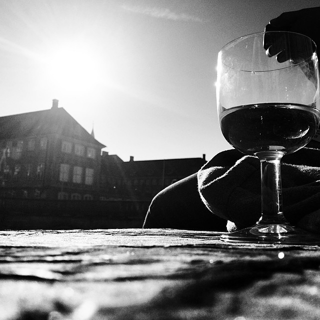 Can't beat a few glasses of #wine in the #sunshine by the #canal - #christiansborg #copenhagen