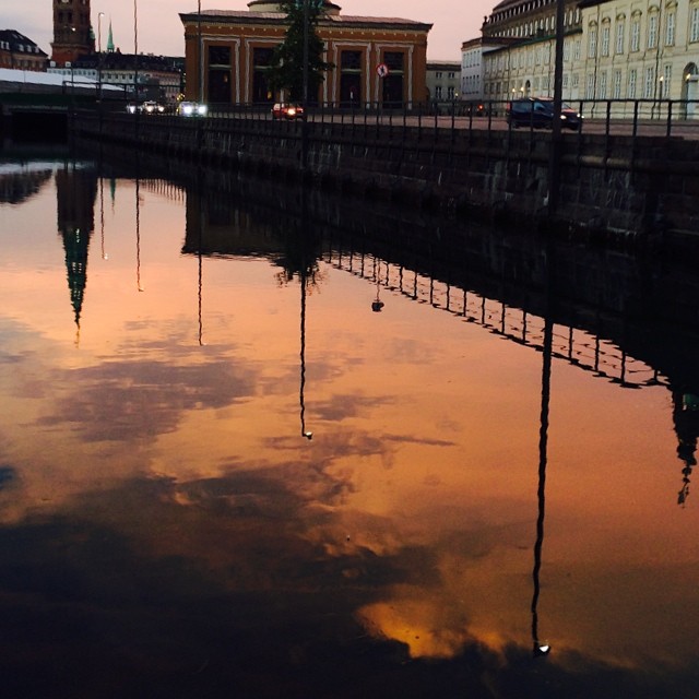 #summer #sky over #copenhagen #reflections in #canal