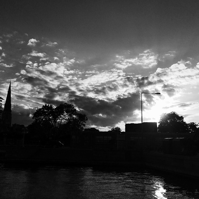 #clouds over the #englishchurch #copenhagen - #blackandwhite #cloudporn #vscocam