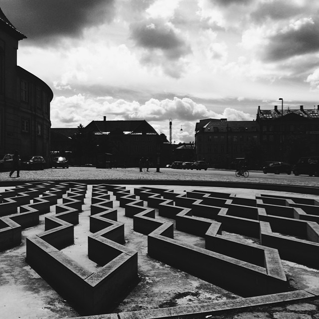 High drama in #blackandwhite over #copenhagen #fountain #clouds