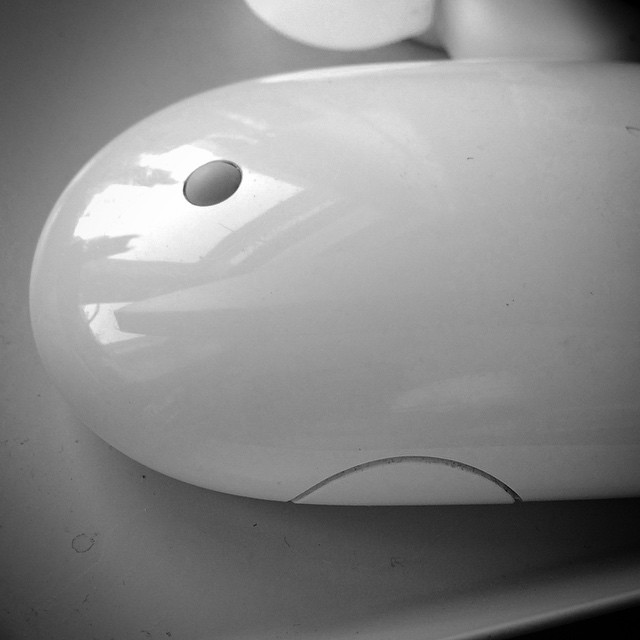 Sad little one eyed apple mouse - #iseefaces #pareidolia