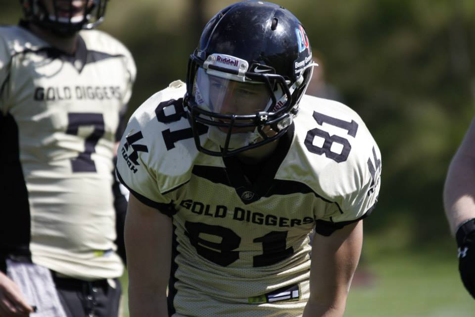 Receiver Phillip Holm måtte udgå i midten af 2. quarter - Photo by Tina Carstensen