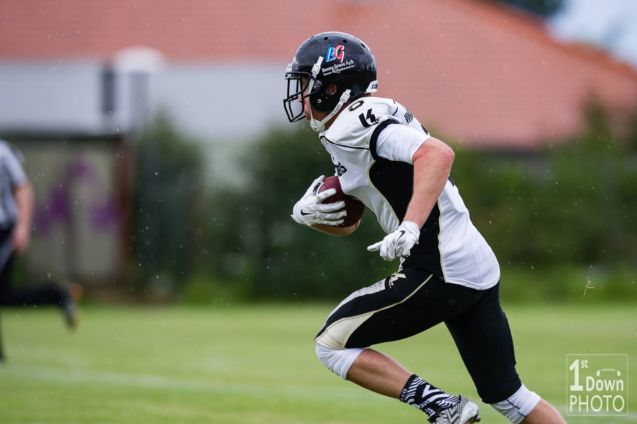 Marcus Bennett inden sin 3. scoring mod Amager Demons. 
