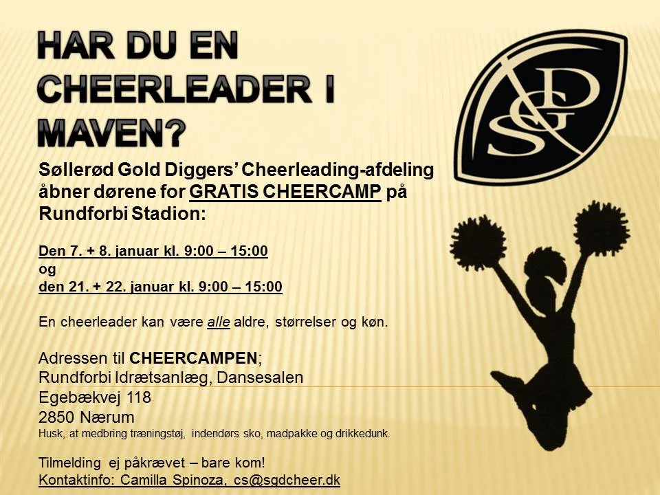 SGD Cheerleading åbner dørene for GRATIS CHEERCAMP