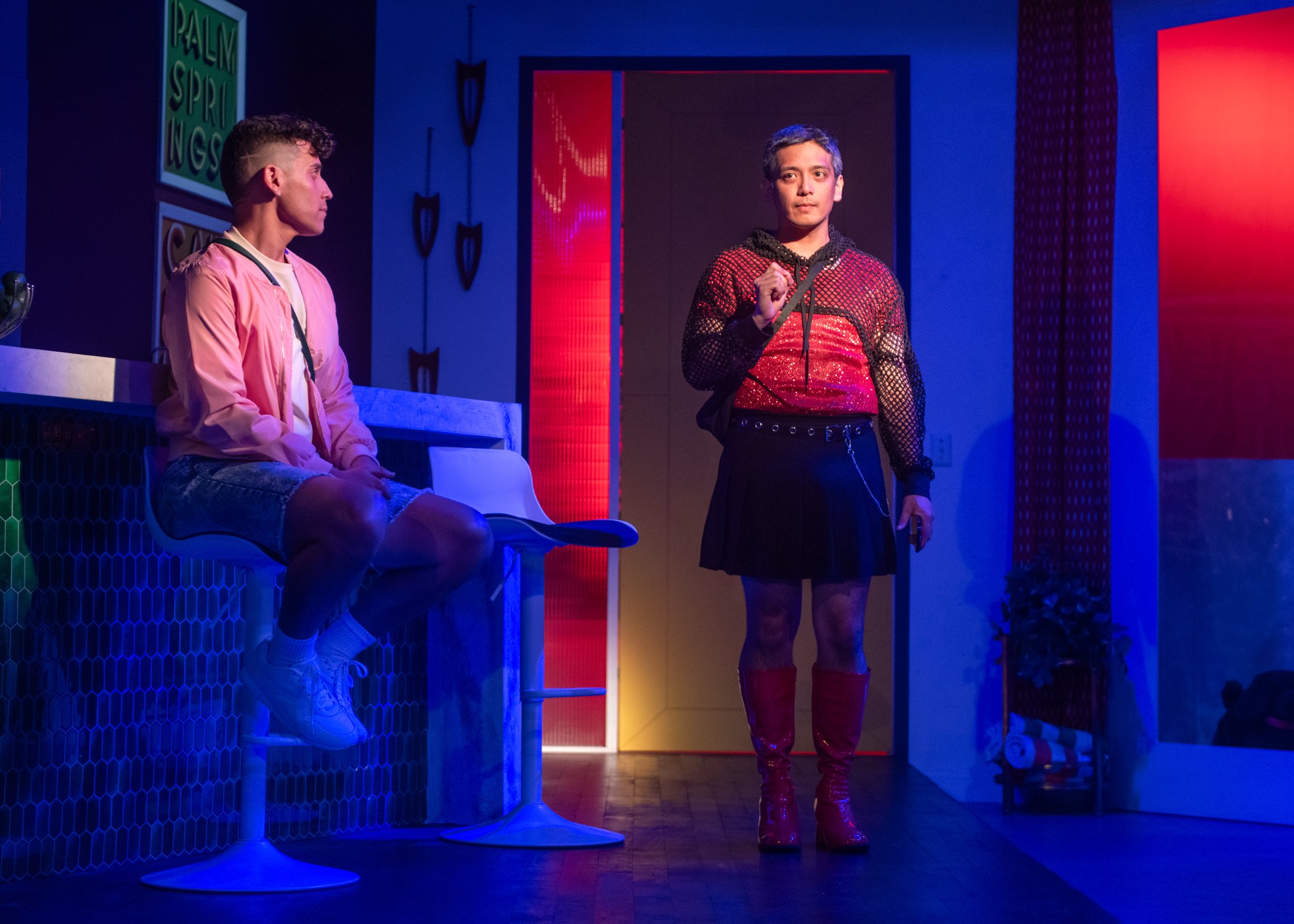 To My Girls, by JC Lee. Samuel del Rosario, Louel Señores. Photo by Lois Tema. Scenic Design by Matt Owens Lighting Design by Justin Partier Costume and Prop Design by J. Conrad Frank Sound Design by Kaitlin Rosen