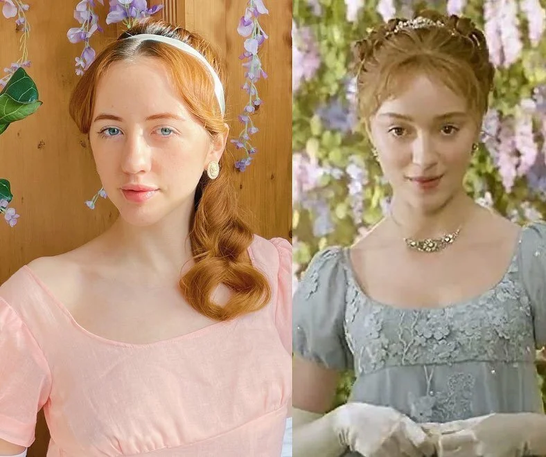 WHO ARE MY DOPPELG&Auml;NGERS? 🔍 ⁣
I asked you guys who you thought I resembled and these were the answers! ⁣
⁣
1. Phoebe Dynevor ⁣
2. Katie Findlay⁣
3. Mona Lisa ⁣
4. Saoirse Ronan⁣
5. Unknown woman from a found photograph 1900s 🤩⁣
⁣
Which do you think?