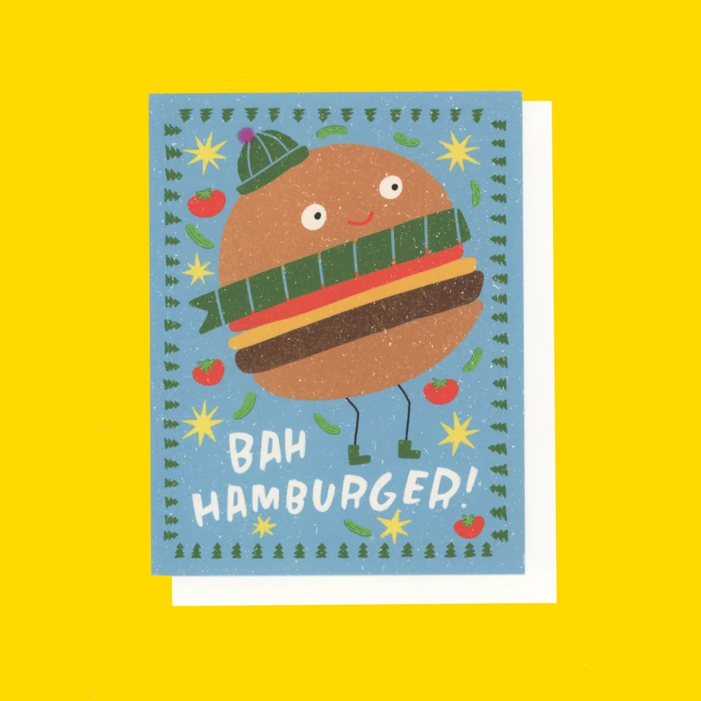 Bah Hamburger holiday card  Emily Wallace